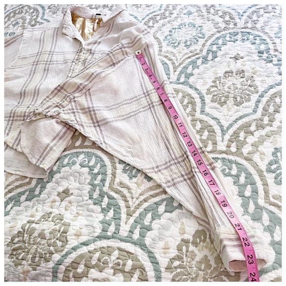 Free People “Cutie” Plaid Cropped Shirt XS - Picture 7 of 11